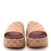 Gucci Canvas GG Monogram Angelina Platform Slide Sandals 40.5 Beige Ruggine (Pre-Ow sold by Zulily