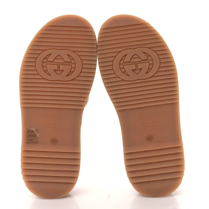 Gucci Canvas GG Monogram Angelina Platform Slide Sandals 40.5 Beige Ruggine (Pre-Ow sold by Zulily