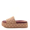 Gucci Canvas GG Monogram Angelina Platform Slide Sandals 40.5 Beige Ruggine (Pre-Ow sold by Zulily