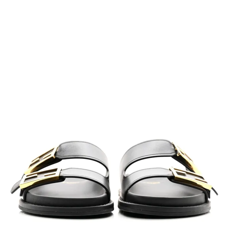 Fendi Vitello Womens Fendi Feel Buckled Slide Sandals 35 Black (Pre-Owned) sold by Zulily