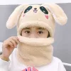 Pink Bunny Plush Scarf Integrated Neck Hat sold by Zulily