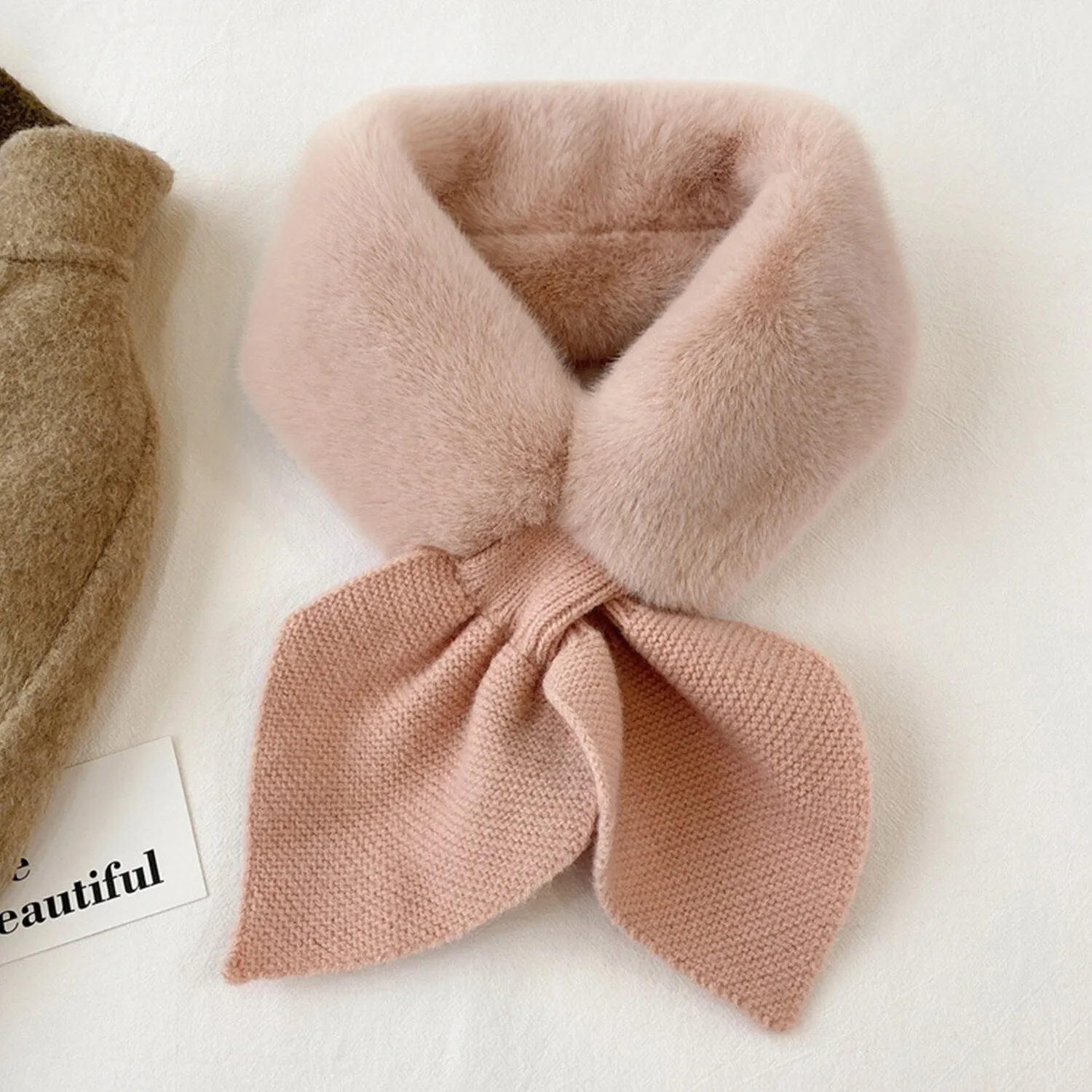 Pink Plush Cross Scarf sold by Zulily product image thumbnail 2