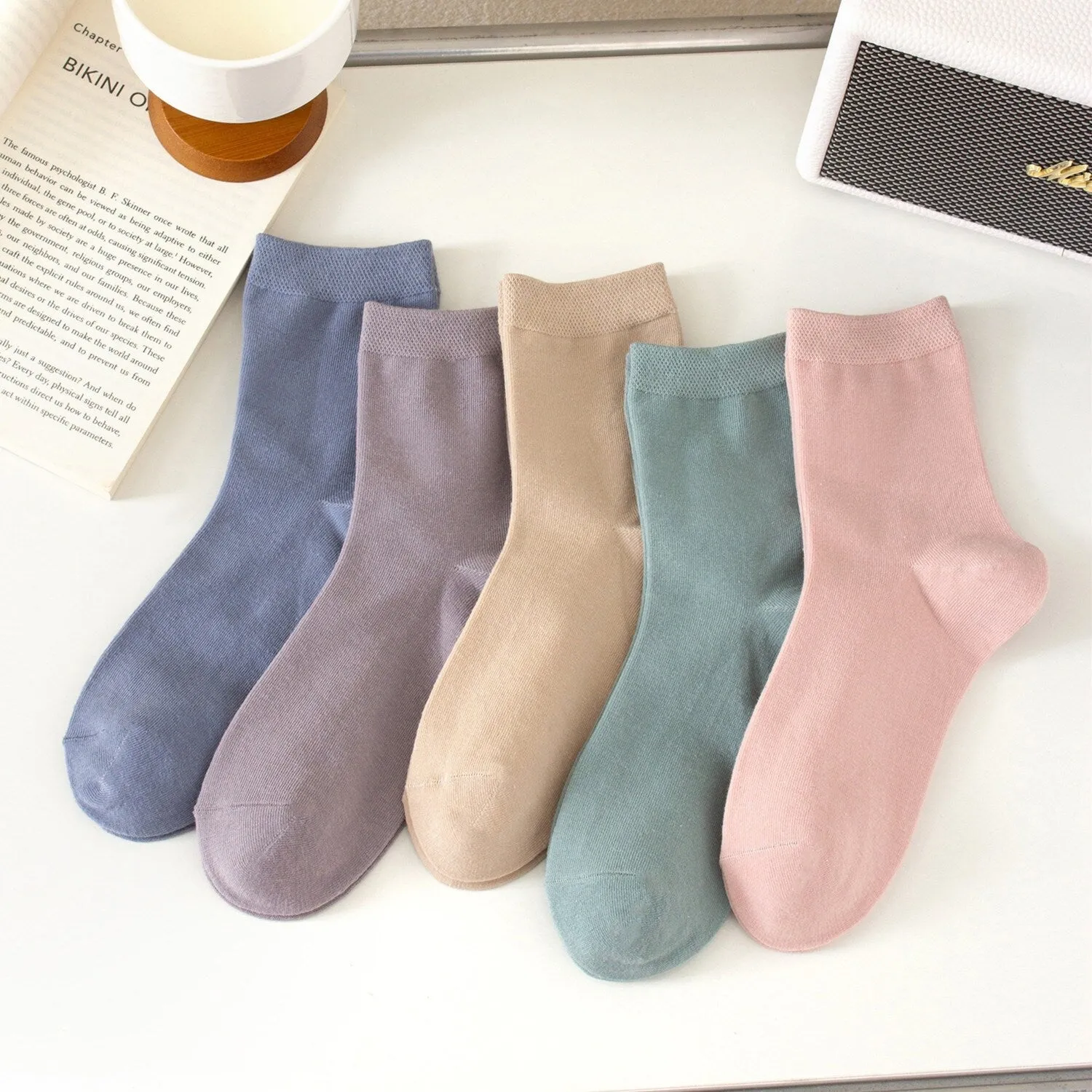 Blue Khaki & Pink Five-Piece Socks Set sold by Zulily product image thumbnail 2