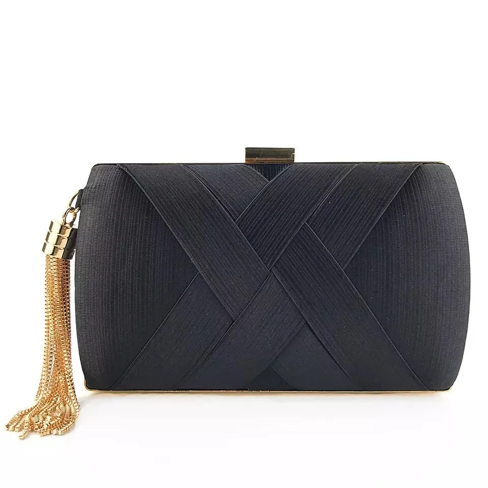 Goldtone And Black Clutch With Tassel sold by Zulily product image thumbnail 4