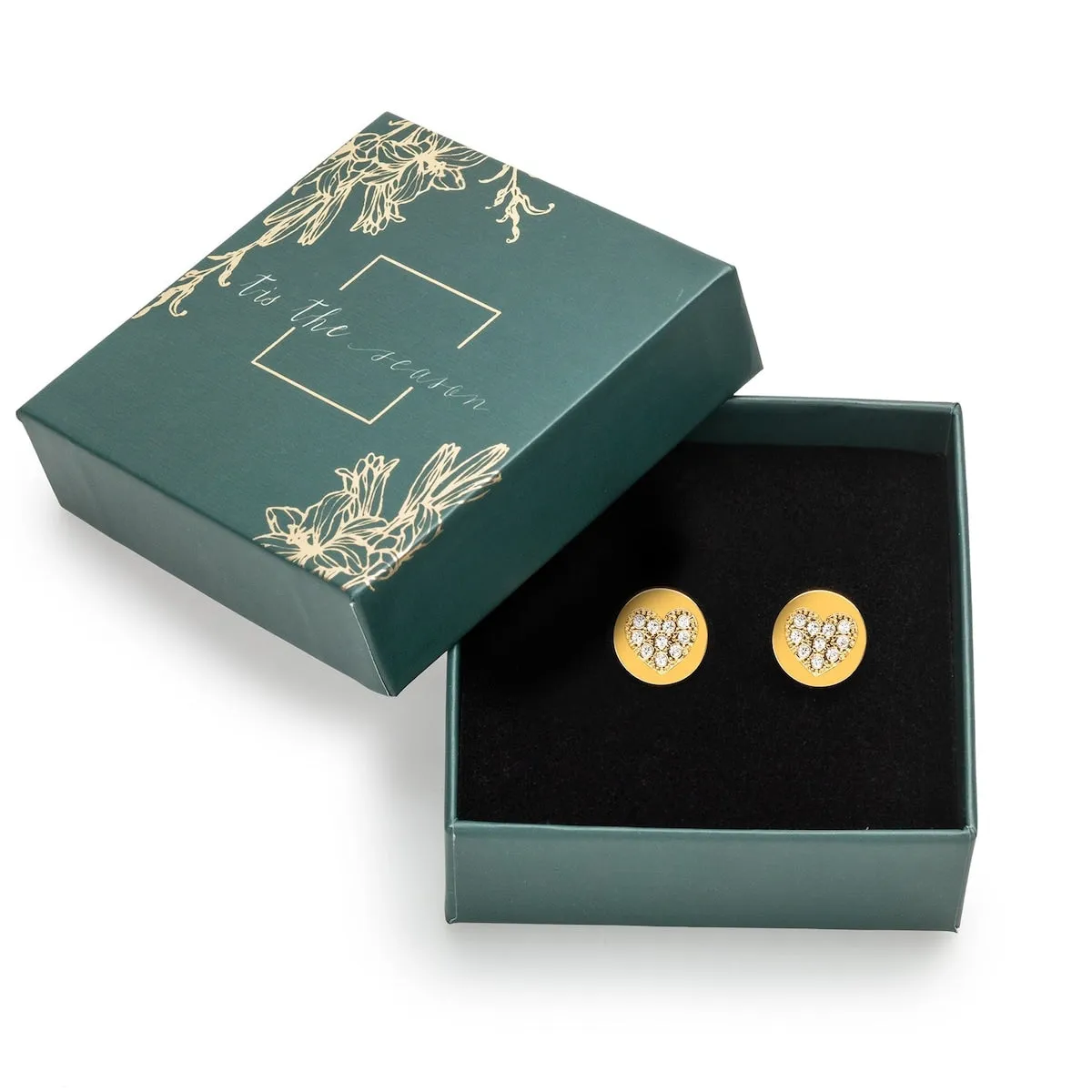 Holiday Gift Box With Moon Star Swarovski Crystal Stud Earrings sold by Zulily product image thumbnail 2