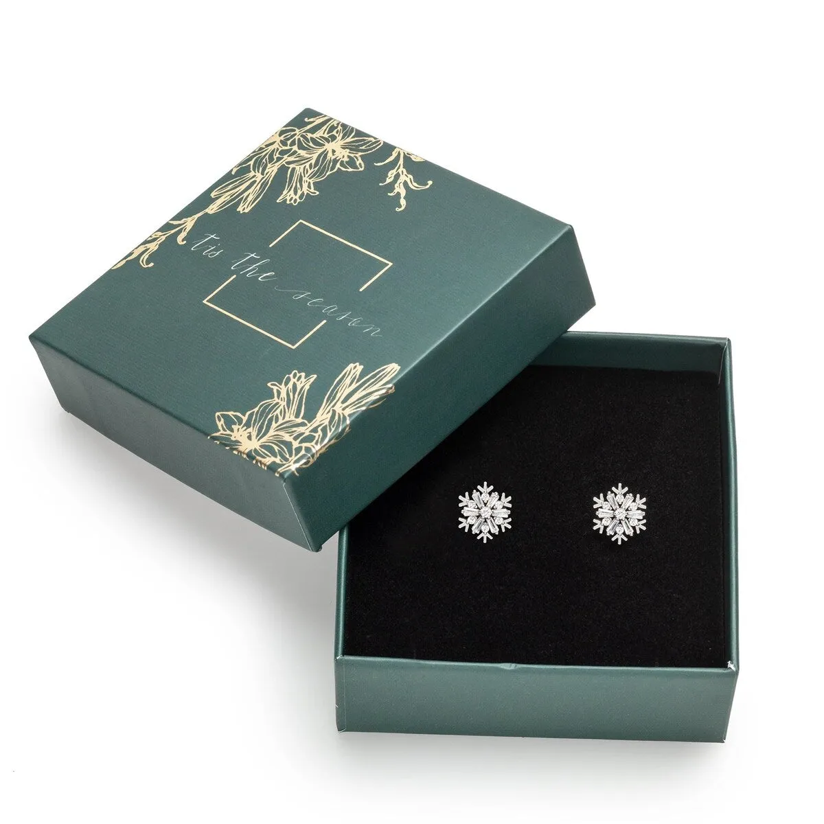 Holiday Gift Box With Moon Star Swarovski Crystal Stud Earrings sold by Zulily product image thumbnail 4