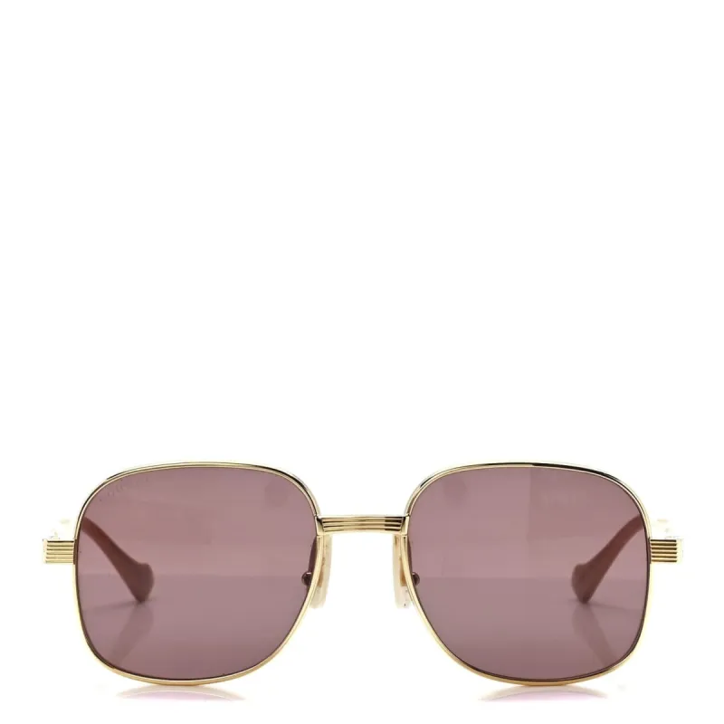 Gucci Square Frame Sunglasses GG0788S Gold (Pre-Owned) sold by Zulily