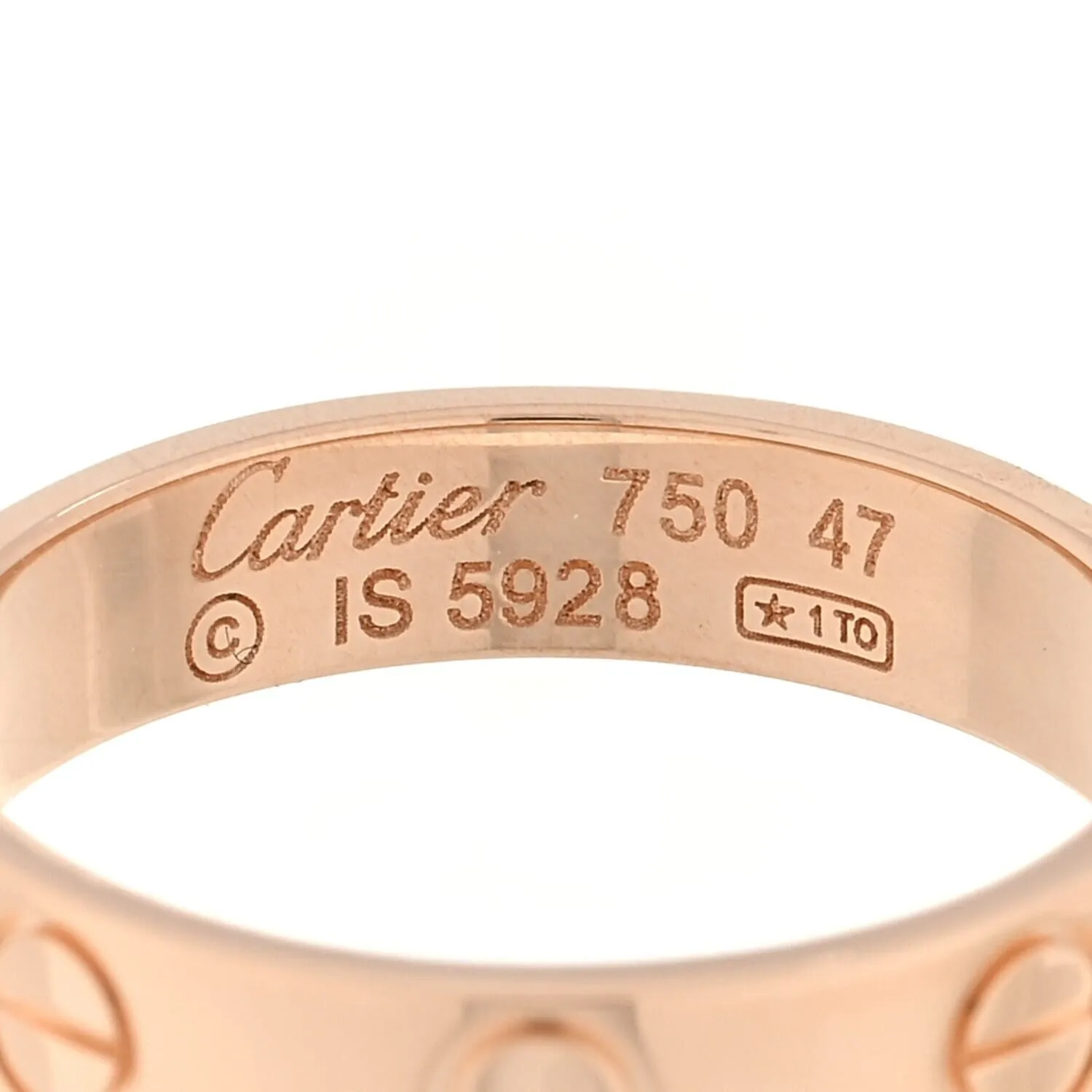 Cartier 18K Pink Gold 3.5mm LOVE Wedding Band Ring 47 4 (Pre-Owned) - Pink Gold sold by Zulily product image thumbnail 3