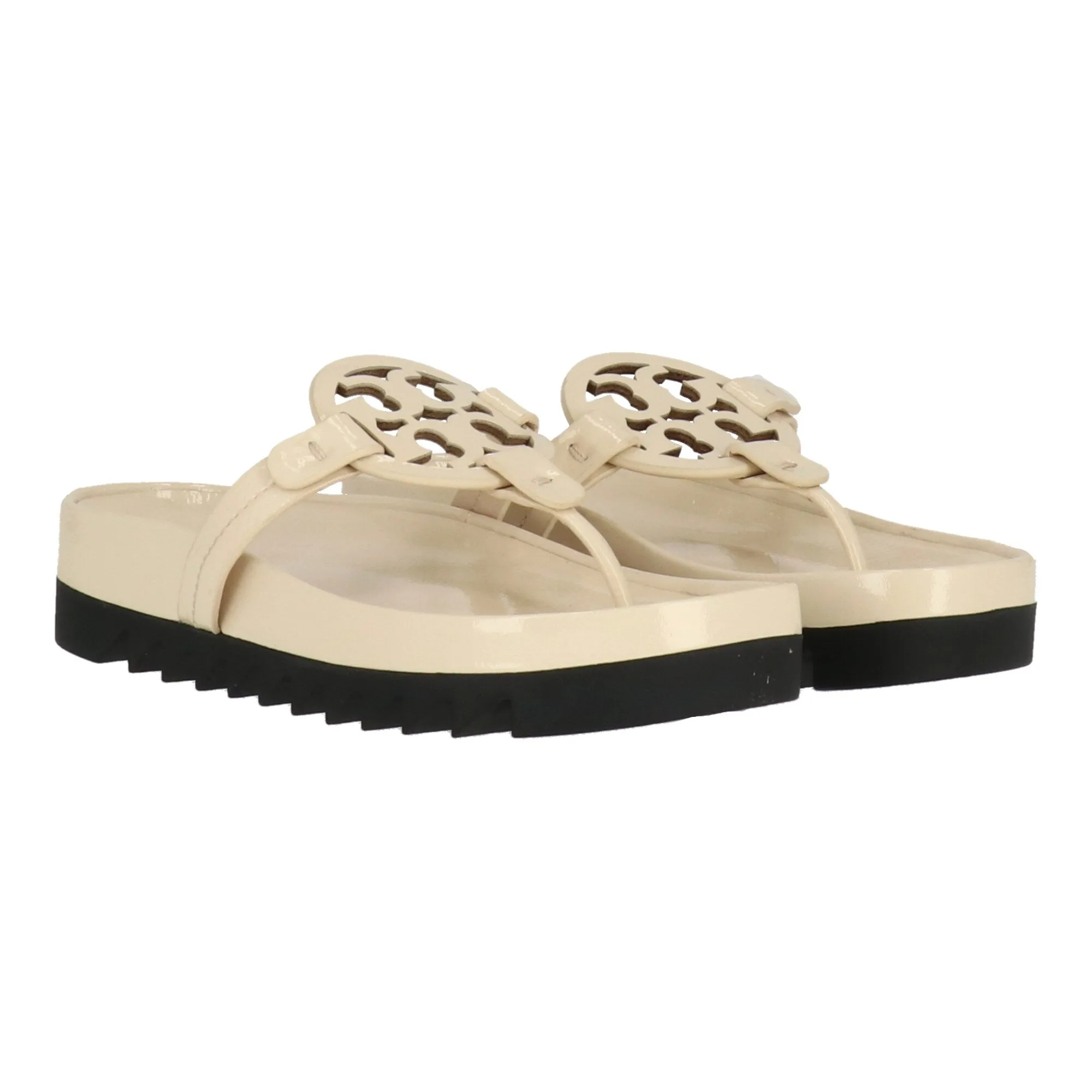 Tory Burch Womens Cream Miller Cloud Lug Sandal sold by Zulily