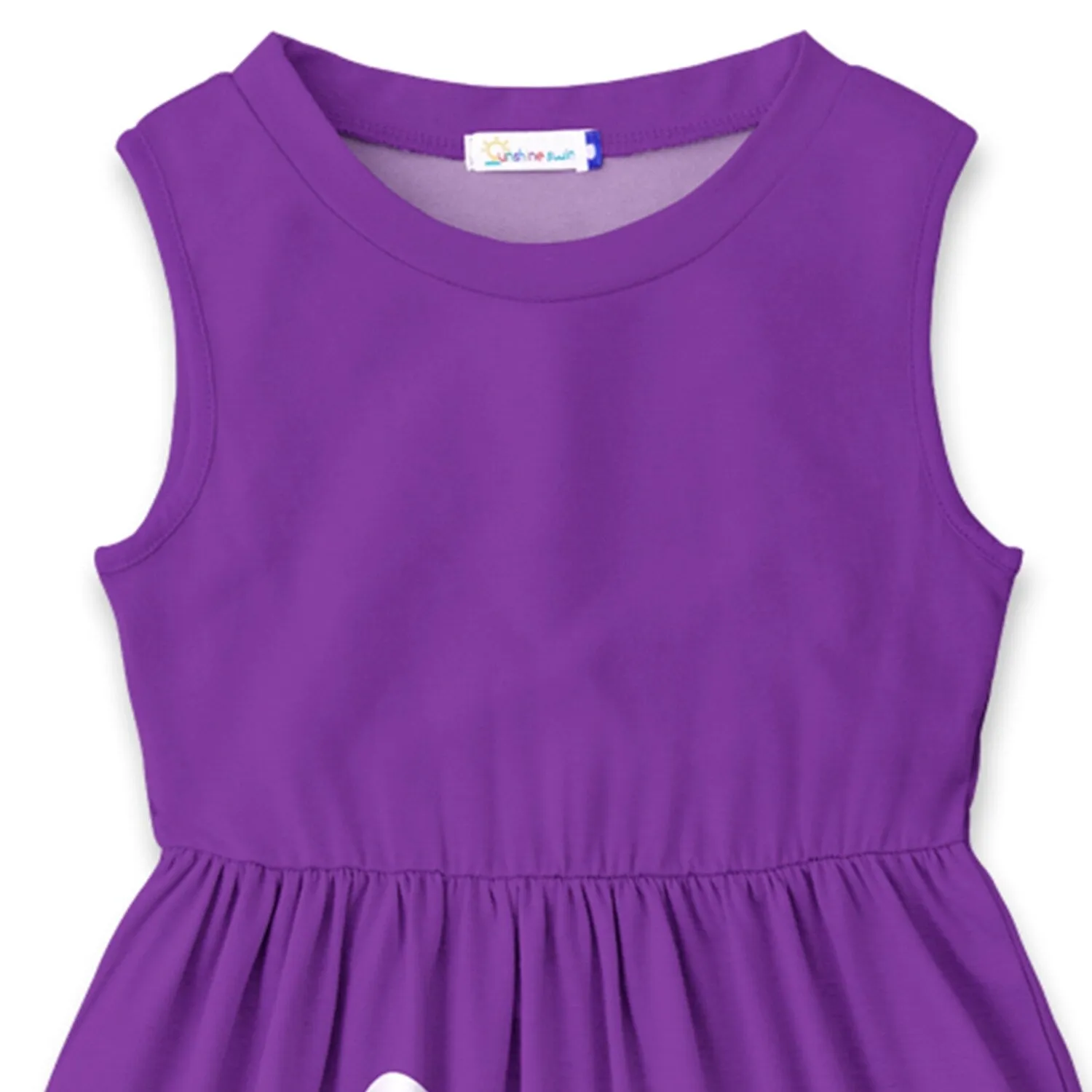 Purple Floral Bunny Print Sleeveless A-Line Dress sold by Zulily product image thumbnail 2