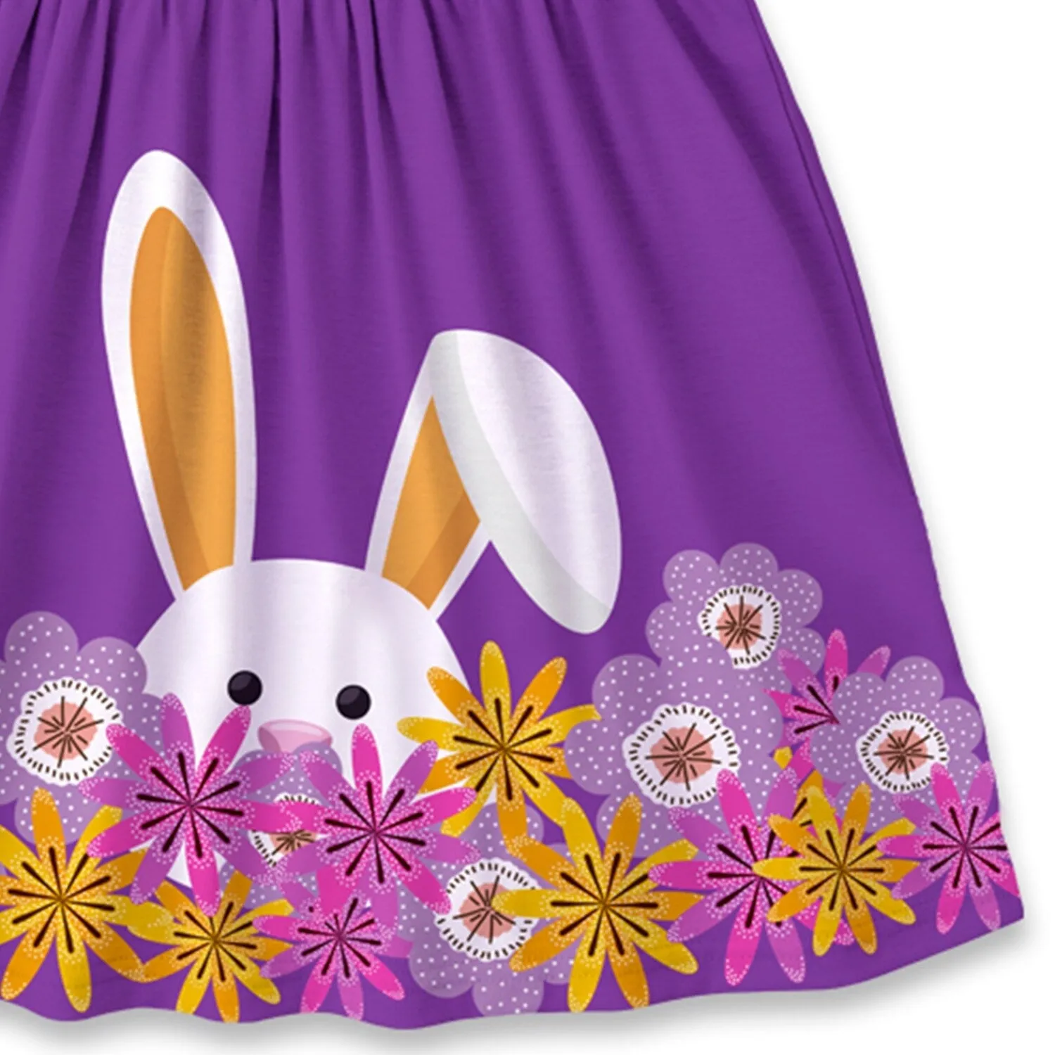 Purple Floral Bunny Print Sleeveless A-Line Dress sold by Zulily product image thumbnail 3
