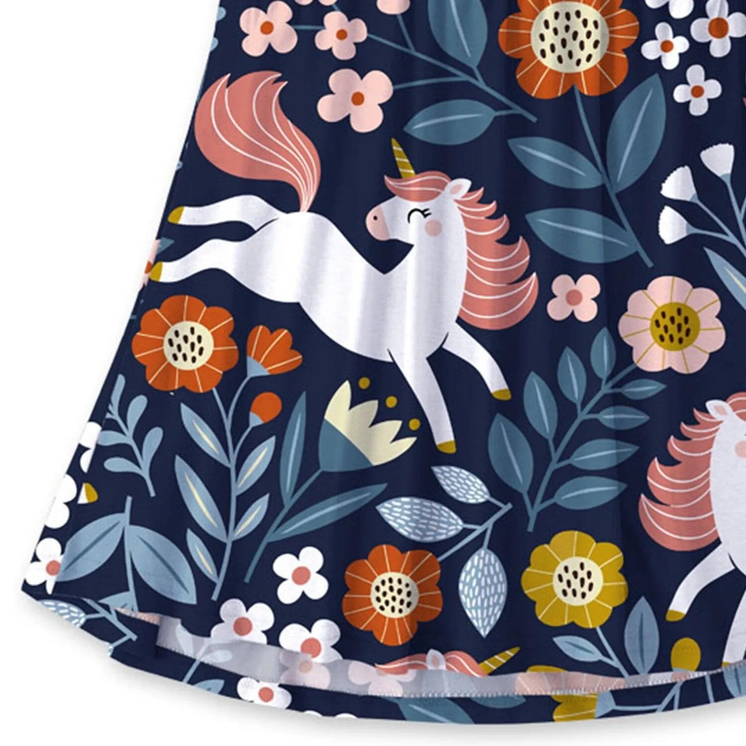 Navy & Pink Floral Horse Print A-Line Dress sold by Zulily