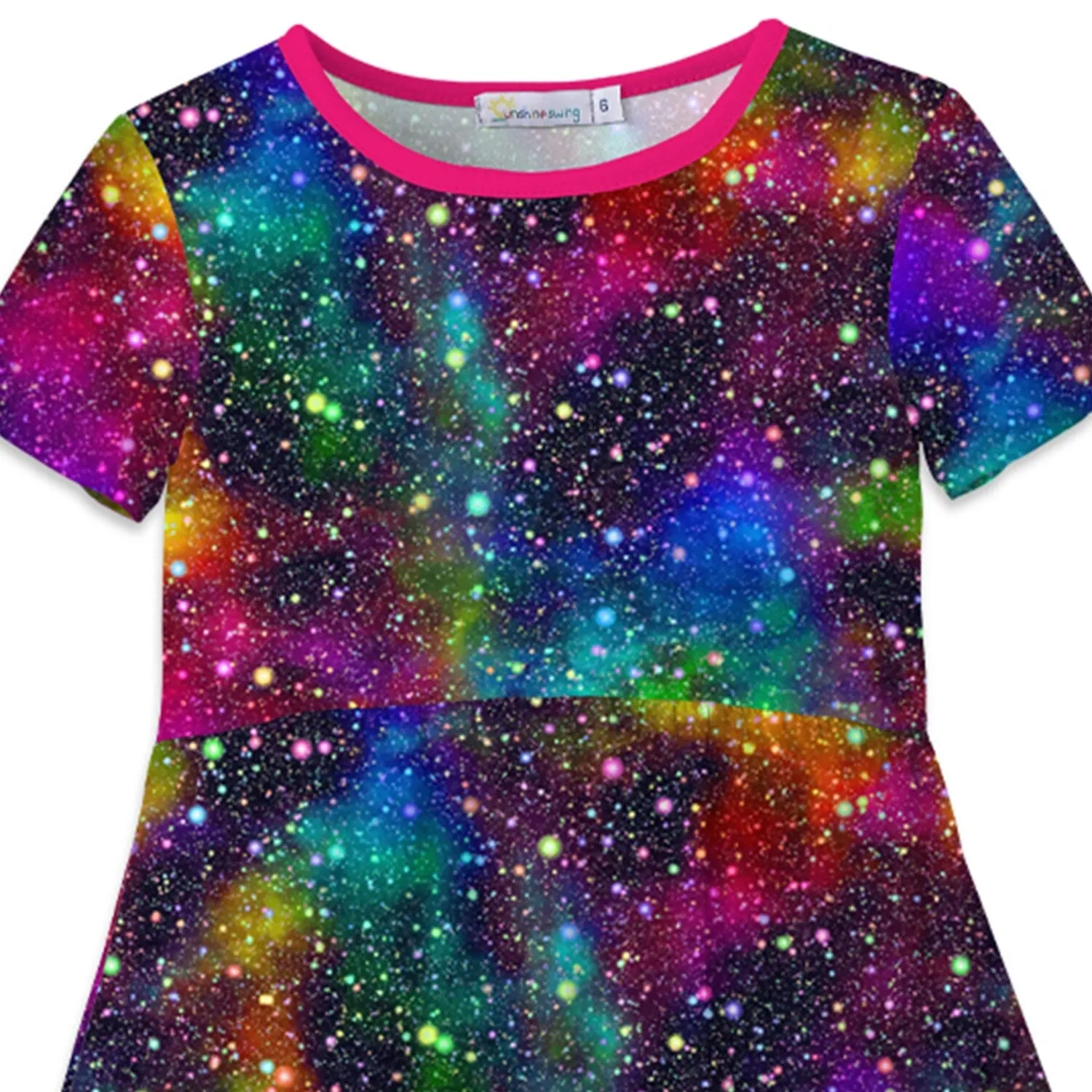 Rainbow Galaxy Print A-Line Dress sold by Zulily product image thumbnail 3