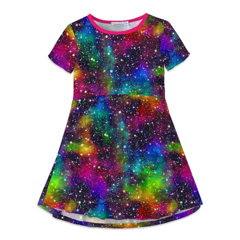 Rainbow Galaxy Print A-Line Dress sold by Zulily
