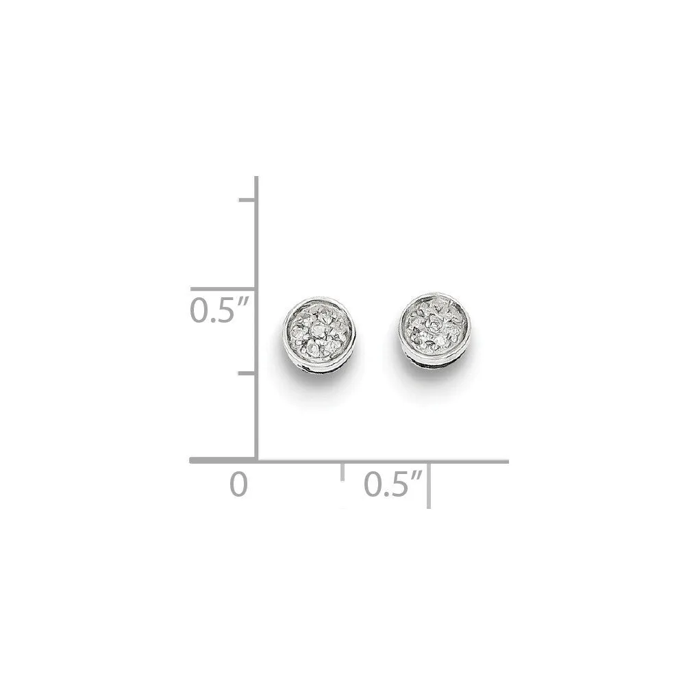 Curata 925 Sterling Silver 6mm Small Diamond Circle Post Earrings sold by Zulily product image thumbnail 2