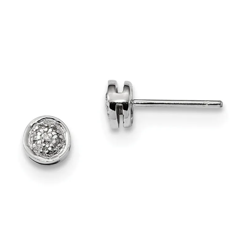 Curata 925 Sterling Silver 6mm Small Diamond Circle Post Earrings sold by Zulily