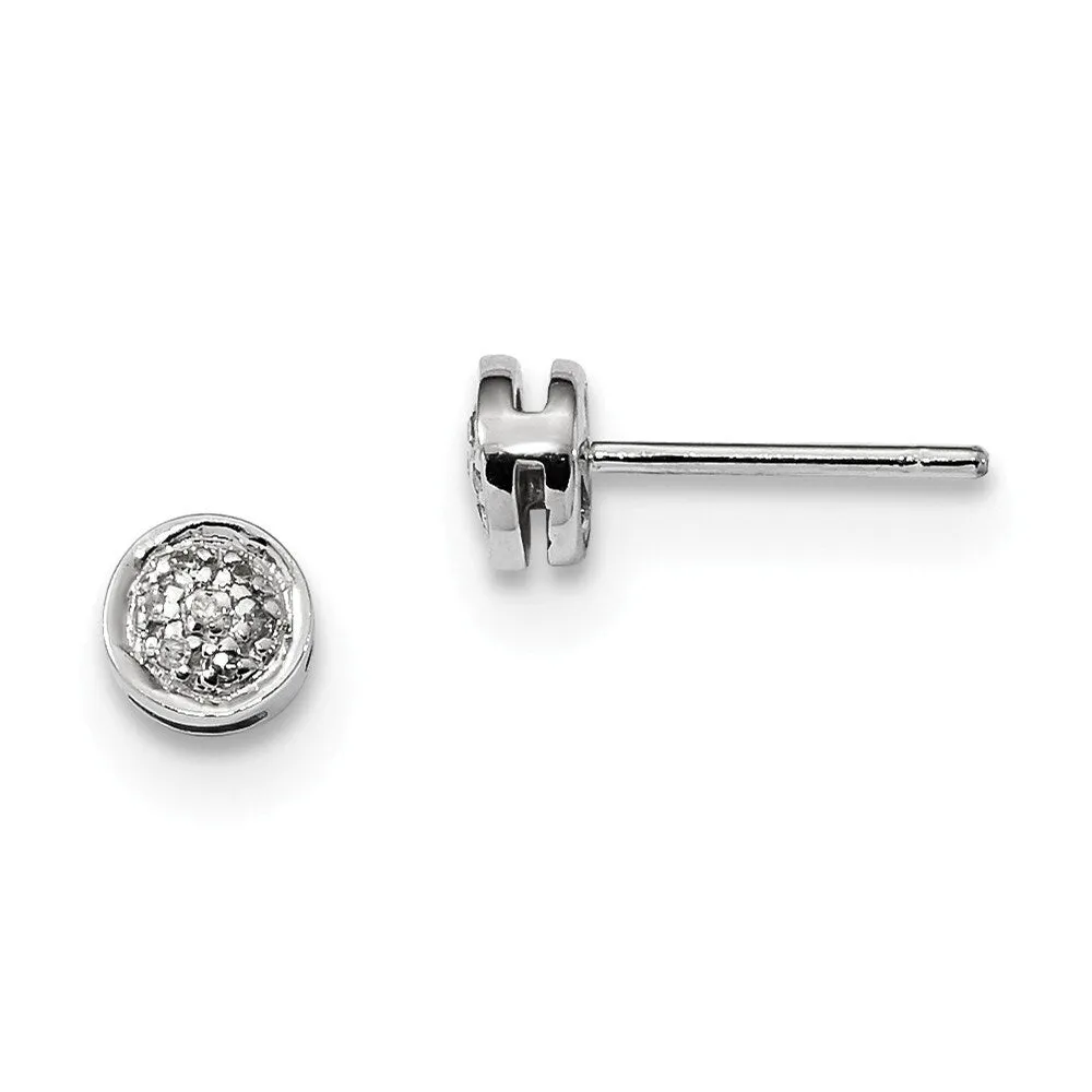 Curata 925 Sterling Silver 6mm Small Diamond Circle Post Earrings sold by Zulily