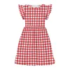 Red & White Plaid Print Angel-Sleeve A-Line Dress sold by Zulily