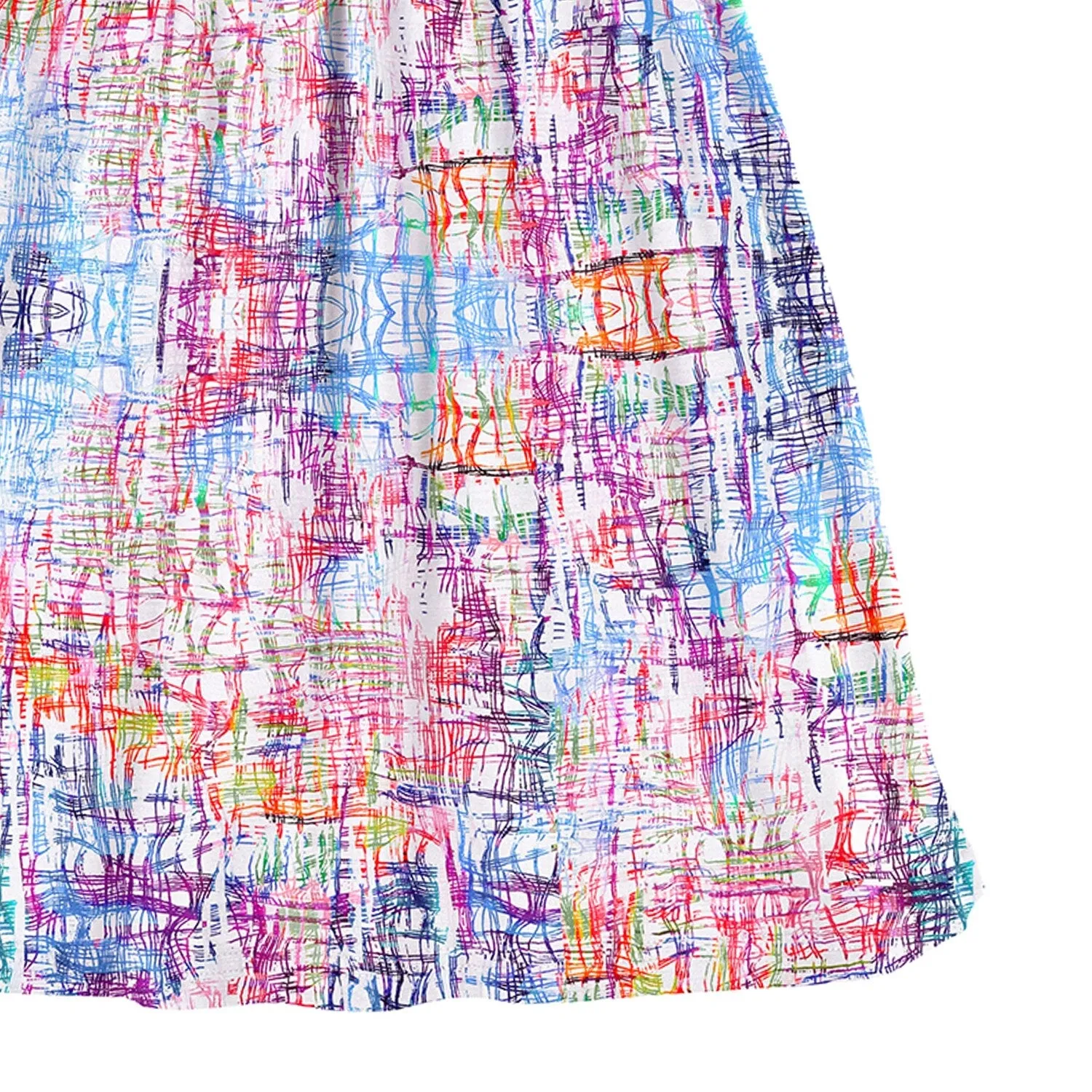 Multi Color Abstract Print Angel-Sleeve A-Line Dress sold by Zulily product image thumbnail 3