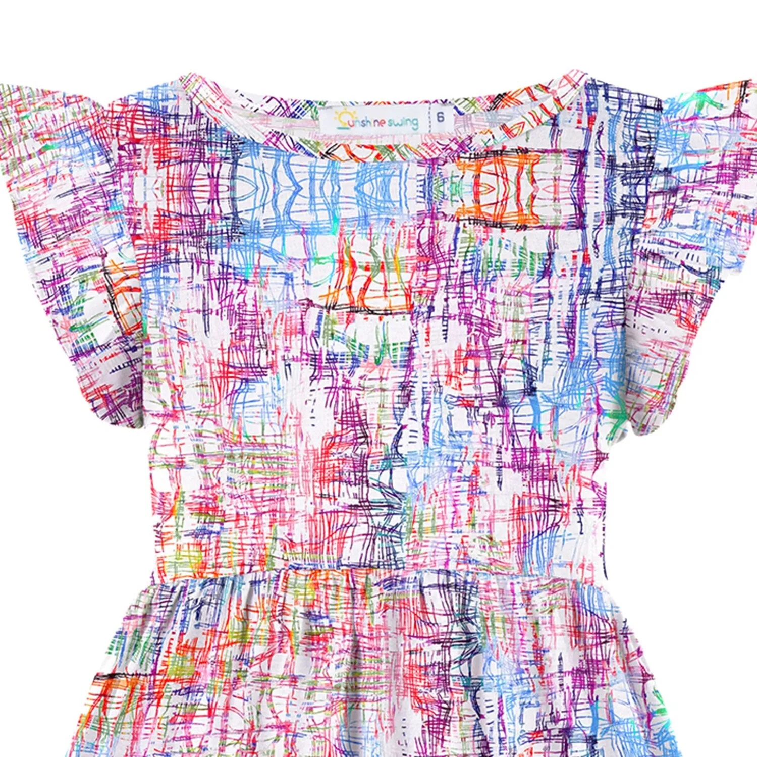 Multi Color Abstract Print Angel-Sleeve A-Line Dress sold by Zulily product image thumbnail 2