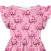 Pink Floral & Polka Dot Print Angel-Sleeve A-Line Dress sold by Zulily