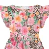 Pink Watercolor Floral & Leopard Print Angel-Sleeve A-Line Dress sold by Zulily