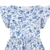 White & Blue Floral Bunny Print Angel-Sleeve A-Line Dress sold by Zulily