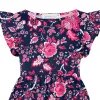 Dark Navy & Pink Floral Print Angel-Sleeve A-Line Dress sold by Zulily