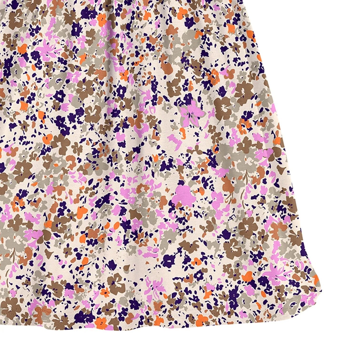 Beige & Pink Watercolor Floral Print Angel-Sleeve A-Line Dress sold by Zulily product image thumbnail 3