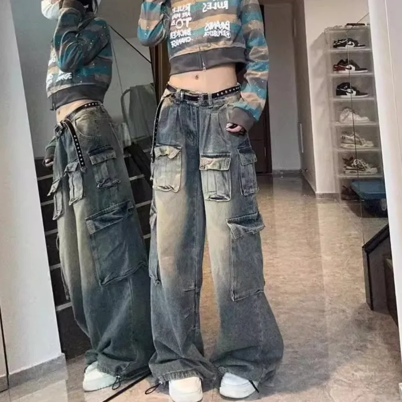 Blue Retro Loose Hip Hop Wide Leg Pants sold by Zulily