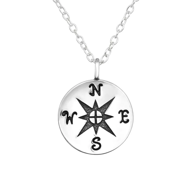 Sterling Silver Compass Pendant Necklace sold by Zulily