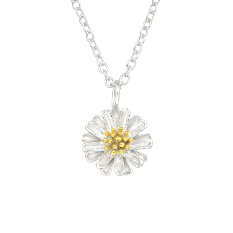 Sterling Silver Daisy Pendant Necklace sold by Zulily
