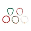 Red, White & Green Joy & Merry Beaded Bracelet Set sold by Zulily