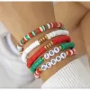 Red, White & Green Joy & Merry Beaded Bracelet Set sold by Zulily