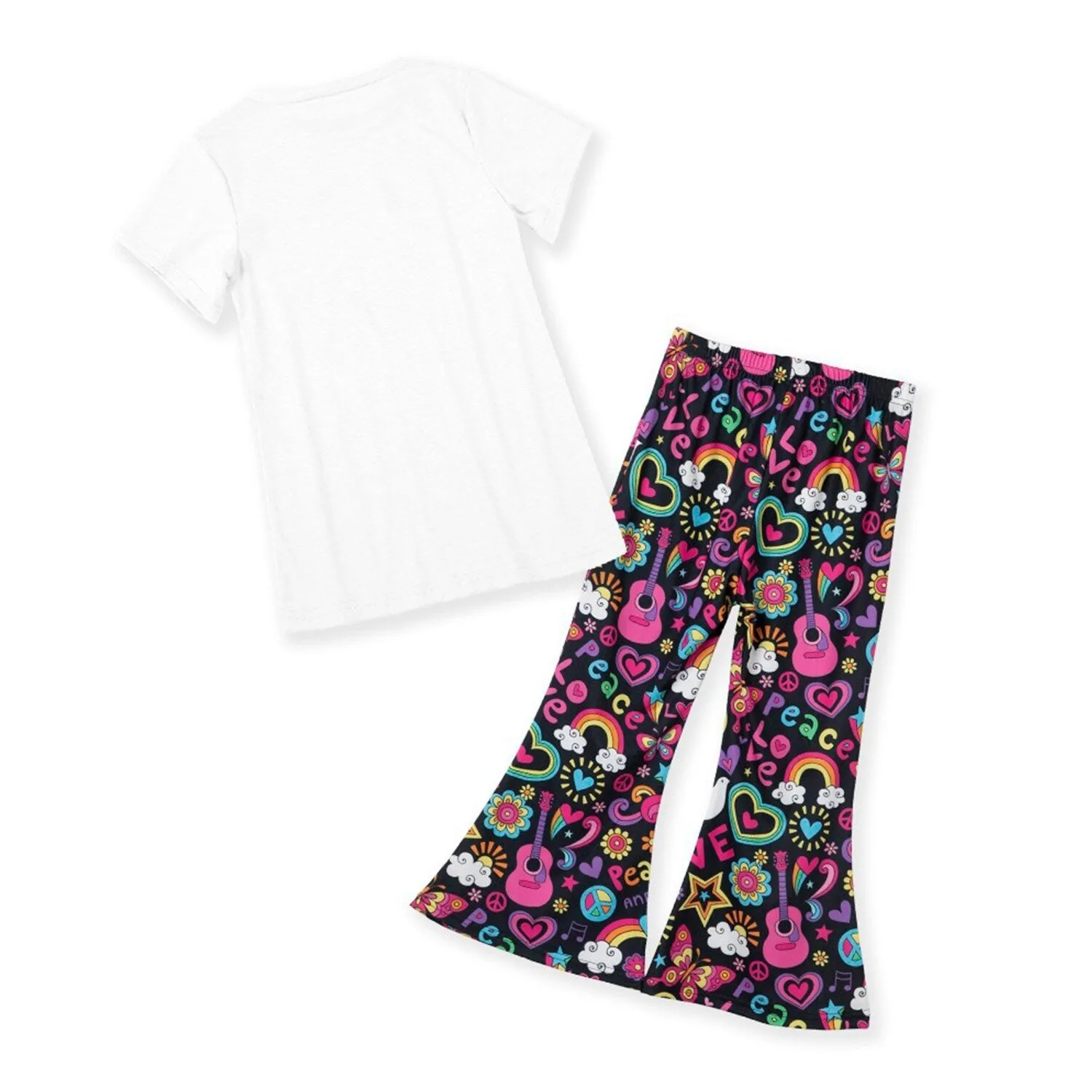 White "Peace" Tunic & Flare Pants sold by Zulily product image thumbnail 2