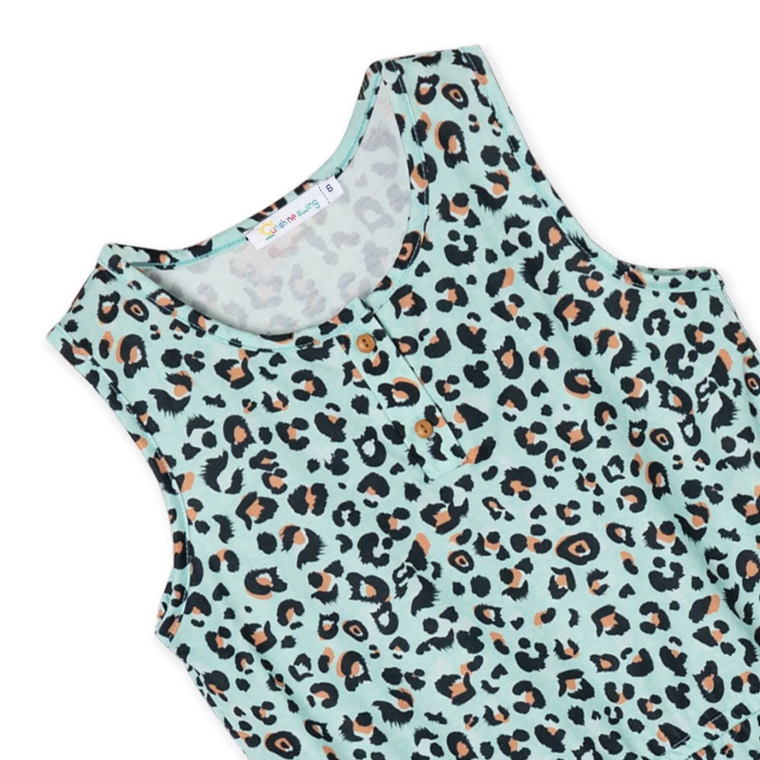 Light Green Leopard Pocket Romper sold by Zulily product image thumbnail 3