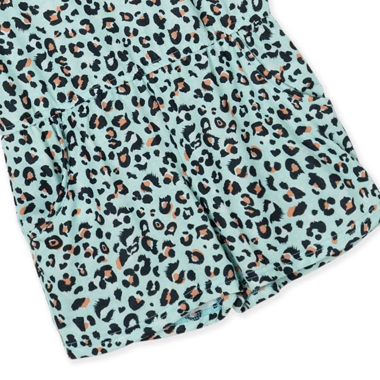 Light Green Leopard Pocket Romper sold by Zulily product image thumbnail 4