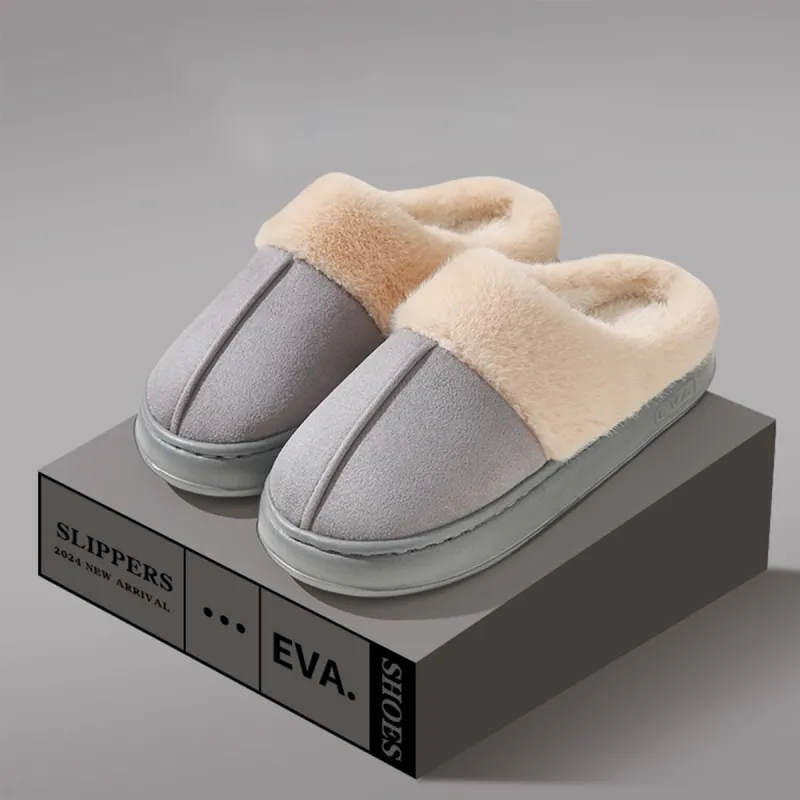 Grey Plush Slippers sold by Zulily