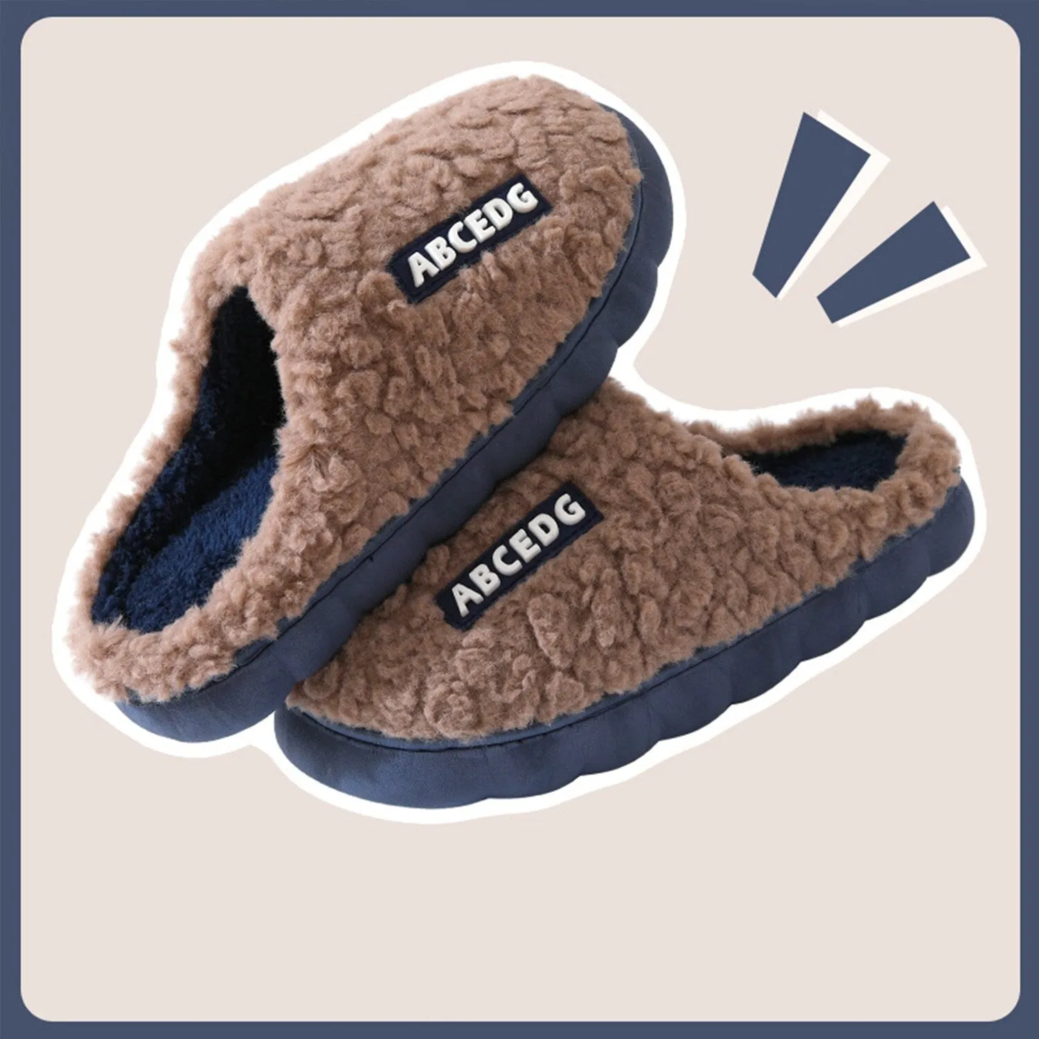 Brown & Blue Plush Slippers sold by Zulily