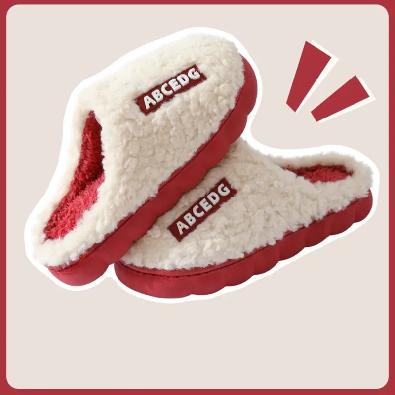 White & Red Plush Slippers sold by Zulily