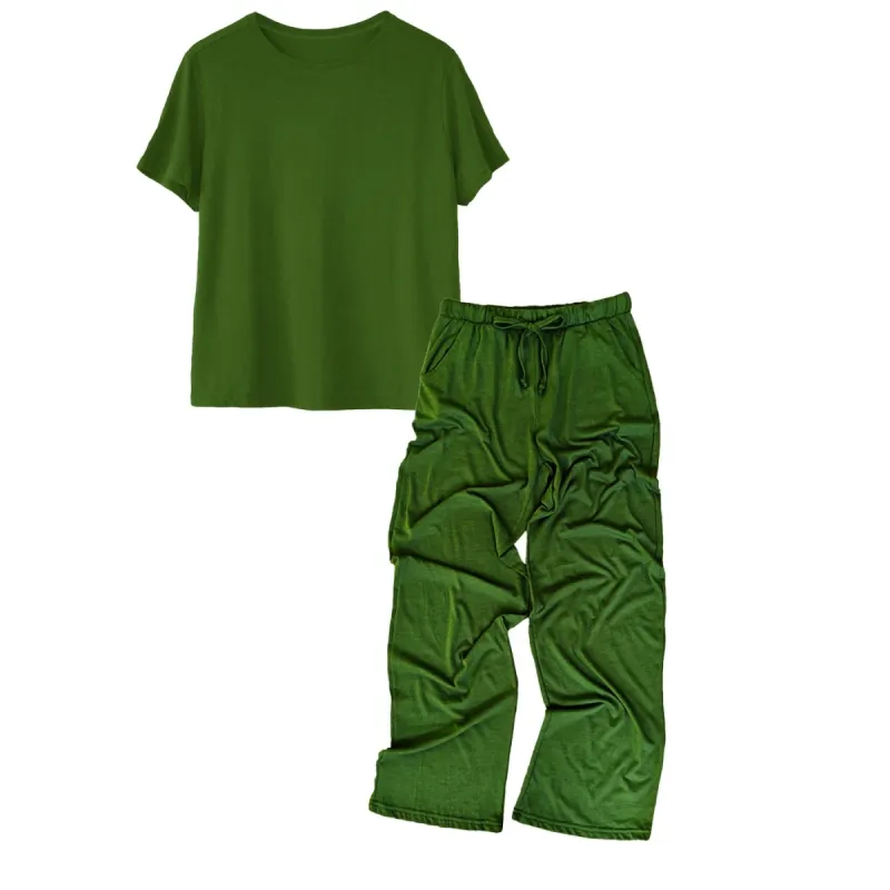 Green Women's Modal/Cotton Boxy Tee & PJ Pants Set sold by Zulily