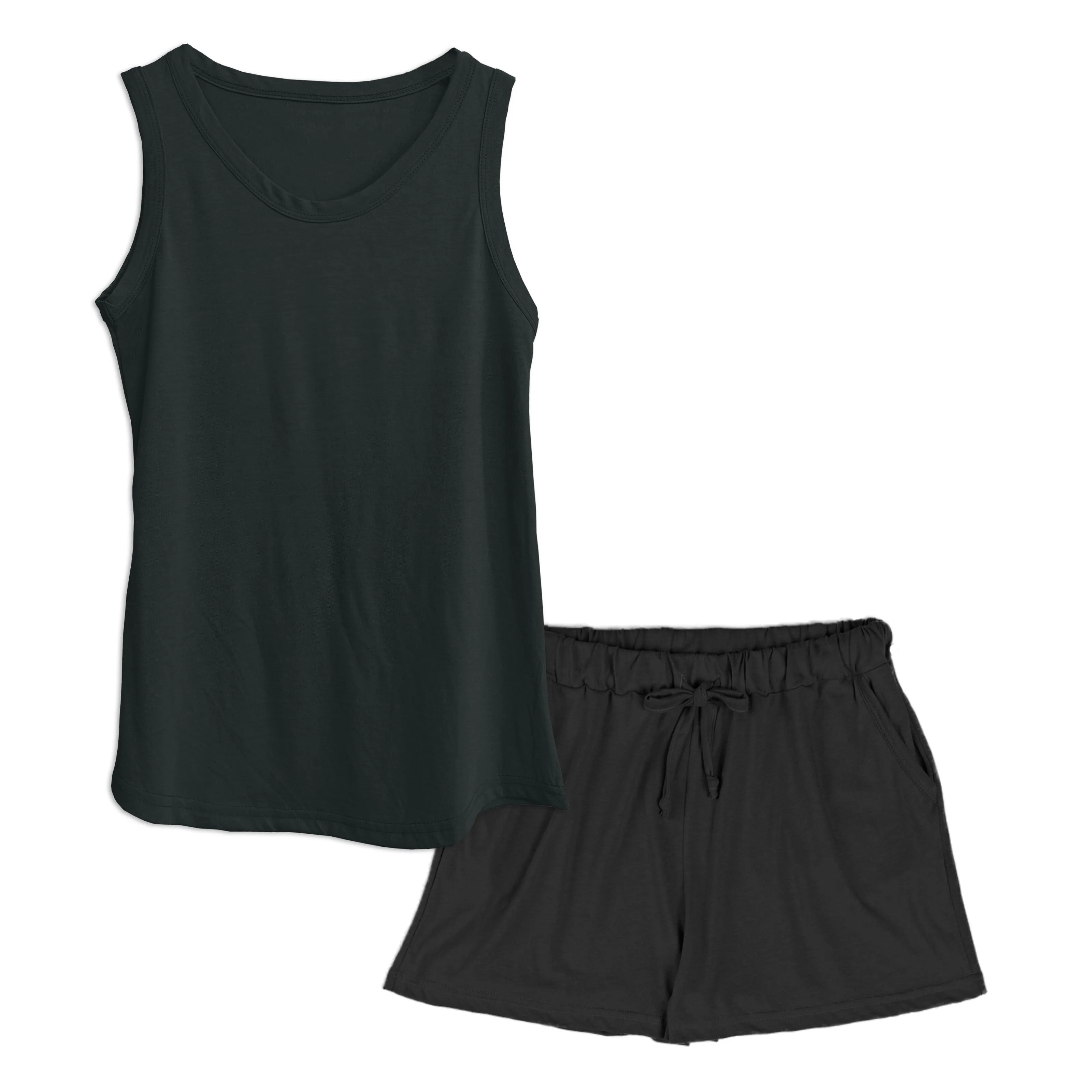 Black 'Not Slim, Kinda Shady' Women's Modal/Cotton Flowy Tank & PJ Shorts Set sold by Zulily product image thumbnail 2