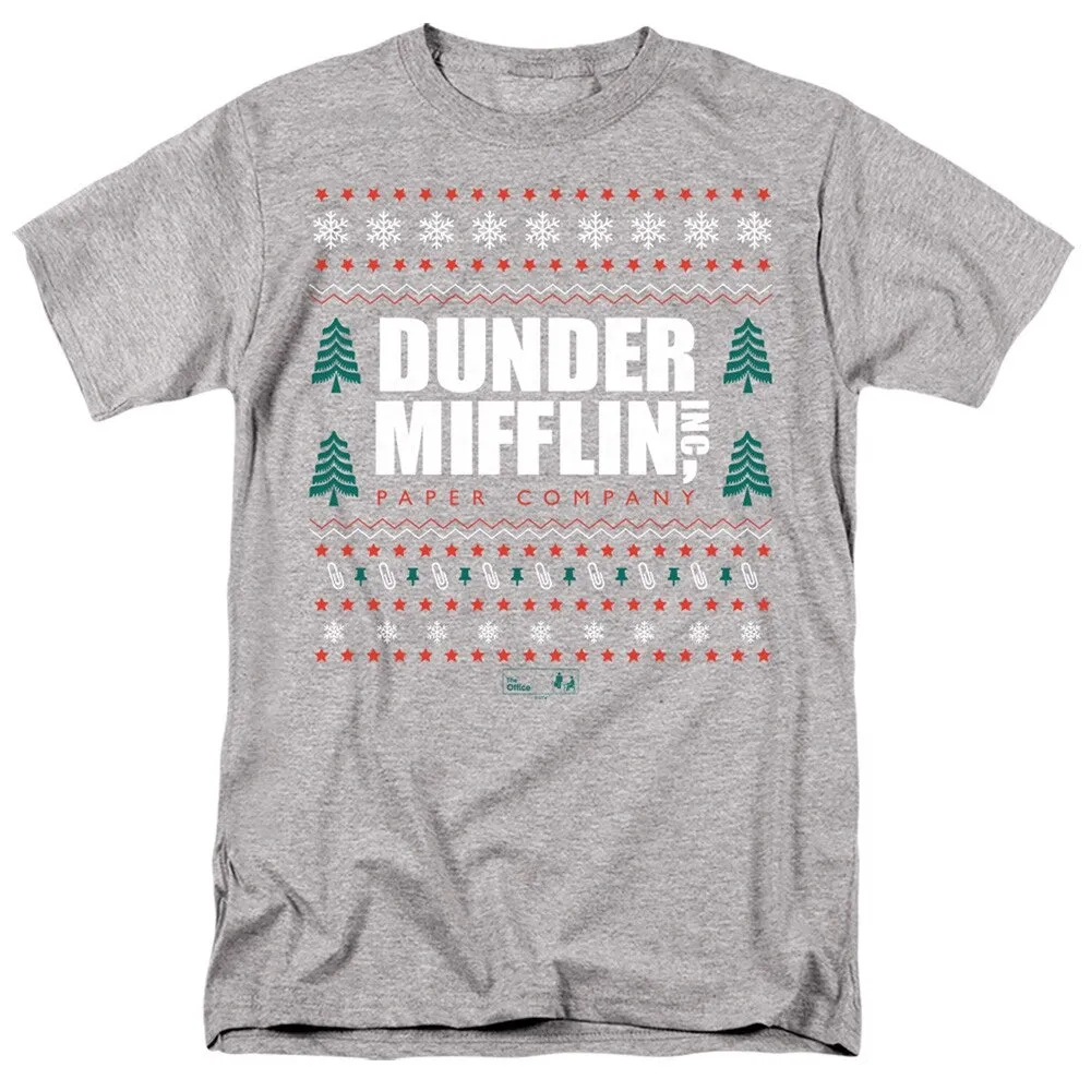 The Office Dunder Mifflin Ugly Christmas Sweater Bs Adult Unisex T-Shirt, Athletic Heather sold by Zulily