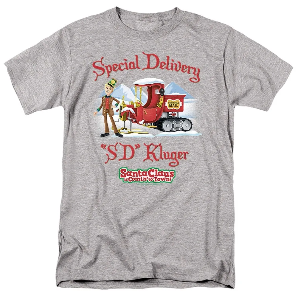 Santa Claus Is Comin To Town Kluger Adult Unisex T-Shirt, Athletic Heather sold by Zulily