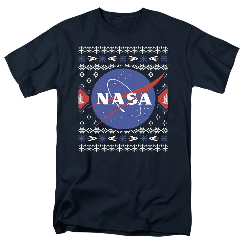 NASA Ugly Christmas Sweater Logo Adult Unisex T-Shirt, Navy sold by Zulily product image thumbnail 2
