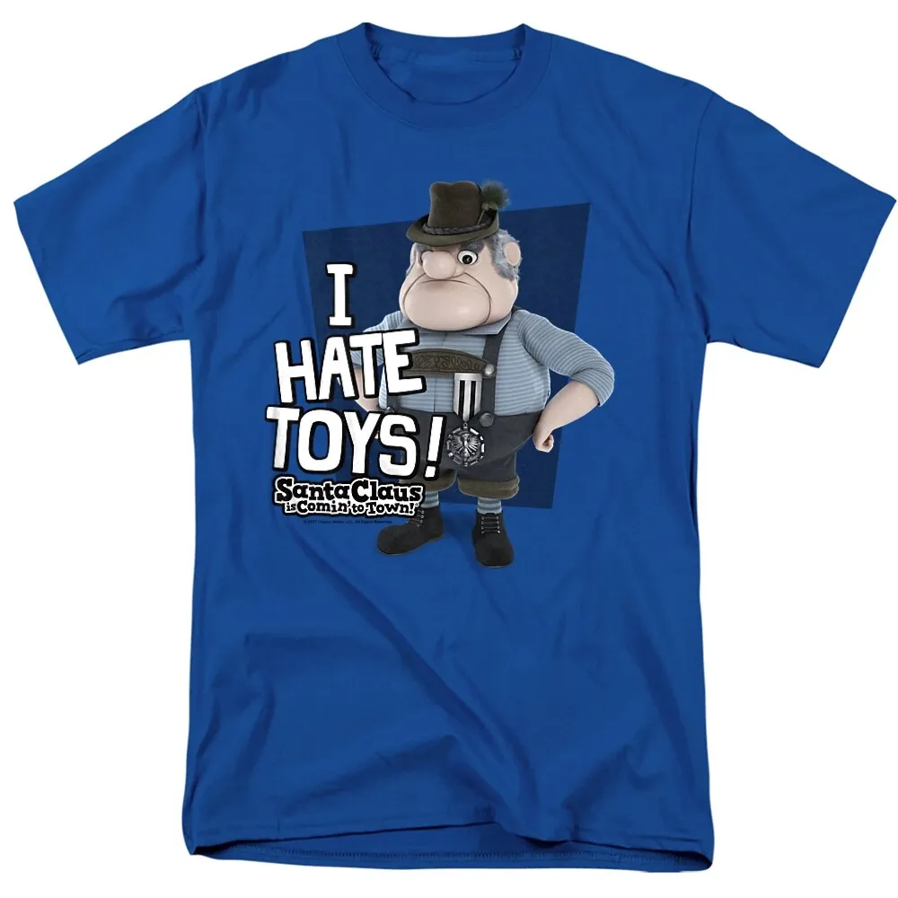 Santa Claus Is Comin To Town Hate Toys Adult Unisex T-Shirt, Royal sold by Zulily