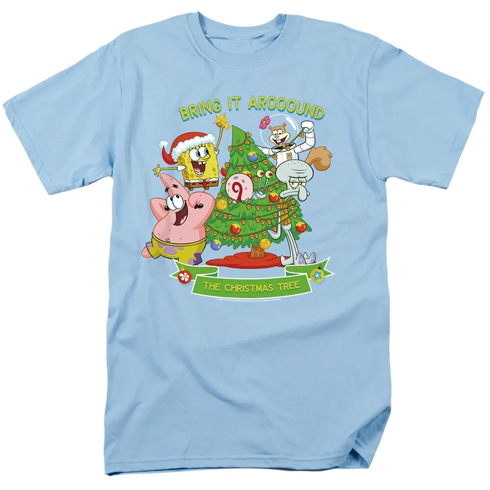 Spongebob Aroooound The Christmas Tree Patrick Adult Unisex T-Shirt, Light Blue sold by Zulily
