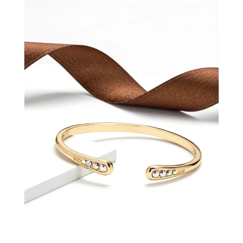 Goldtone Ab Swarovski Crystal Teardrop Bangle Bracelet sold by Zulily