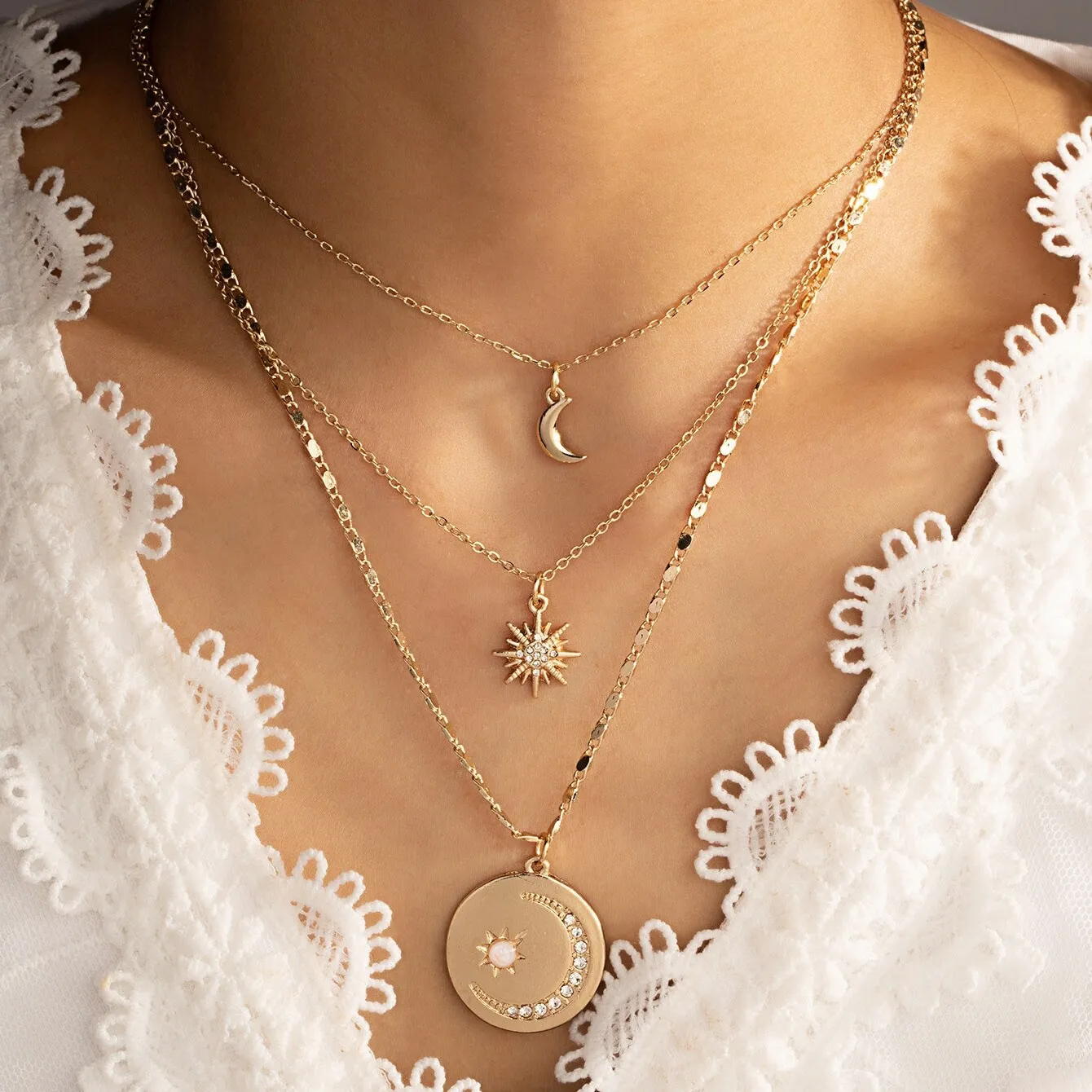 Goldtone Celestial Layered Necklace sold by Zulily