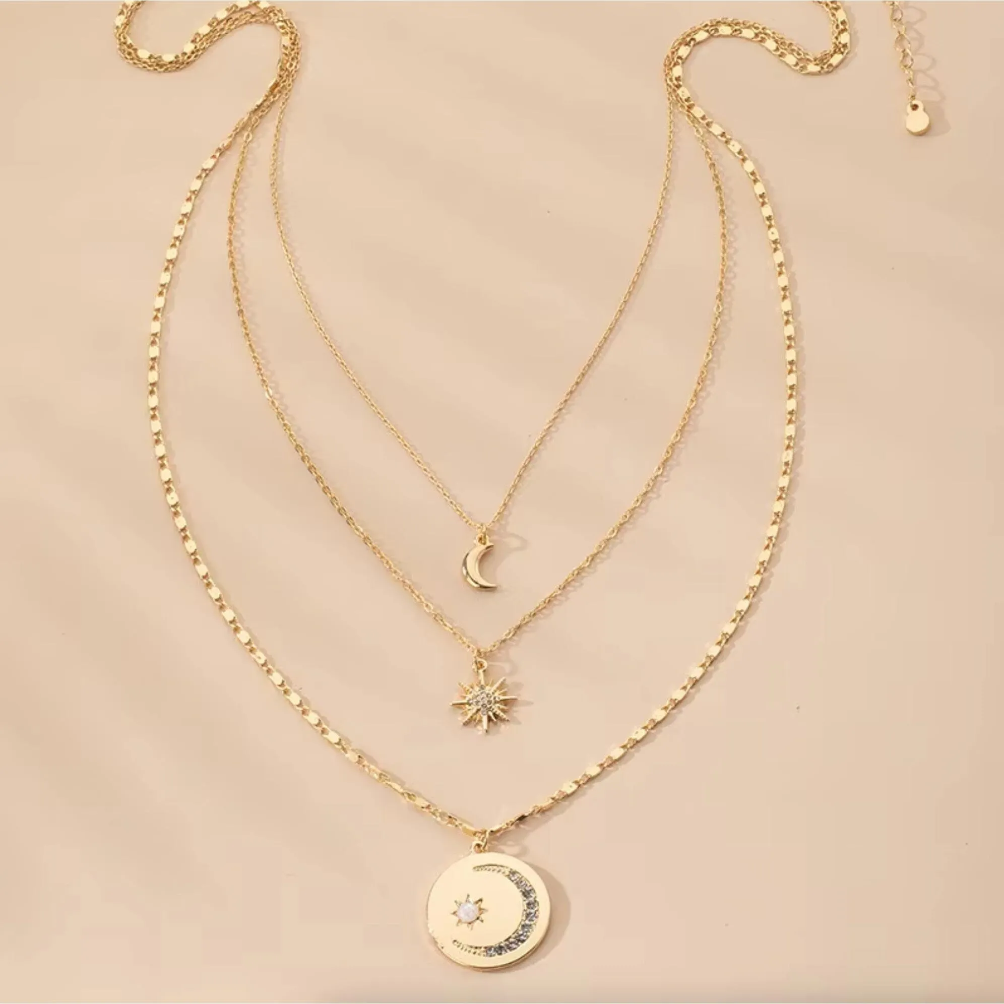 Goldtone Celestial Layered Necklace sold by Zulily product image thumbnail 3